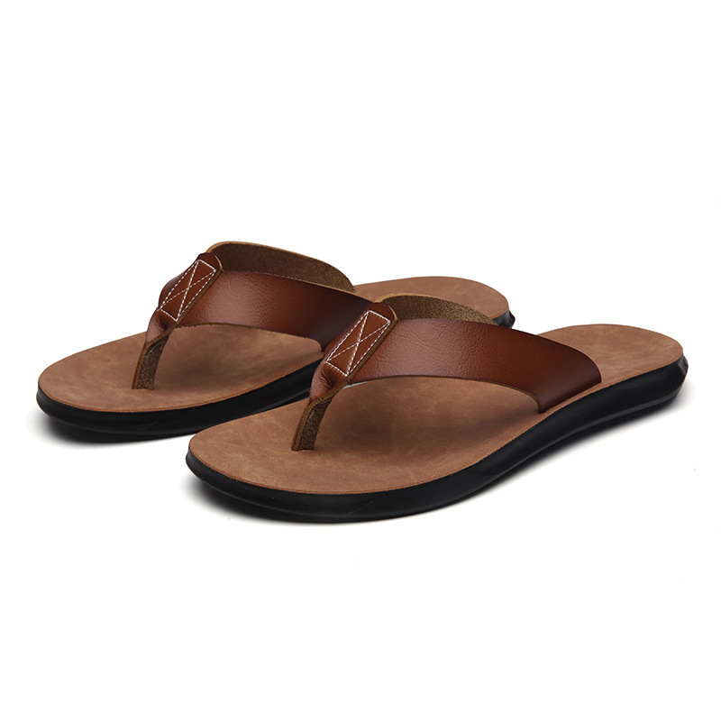 Flip Flop Leather Men - Новые итальянские кожаные шлепанцы для мужчин,
