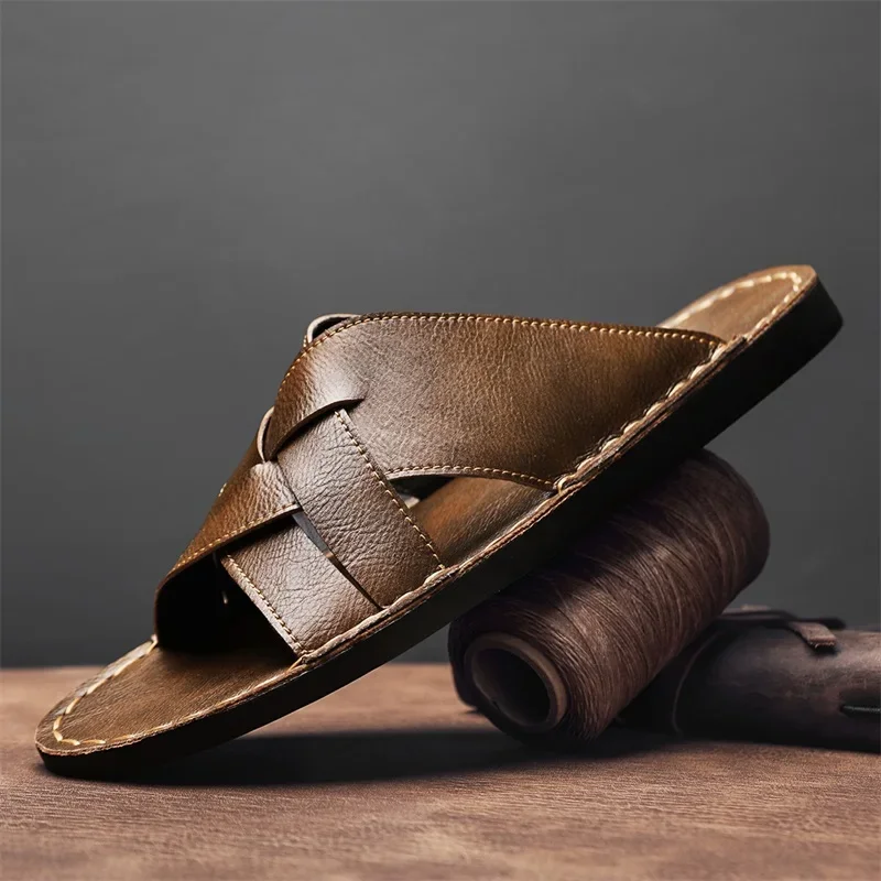 Мужские повседневные сандалии  – обзор и цена Flip Flop Leather Men